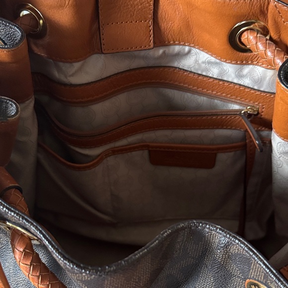 Michael Kors Dark Brown and Orange Shoulder Bag - Picture 5 of 7